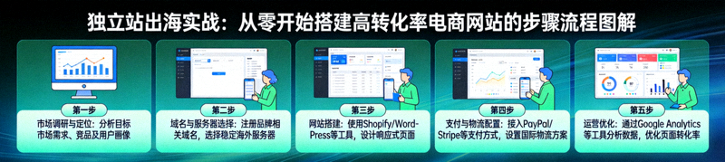 独立站出海实战：从零开始搭建高转化率电商网站的步骤流程图解